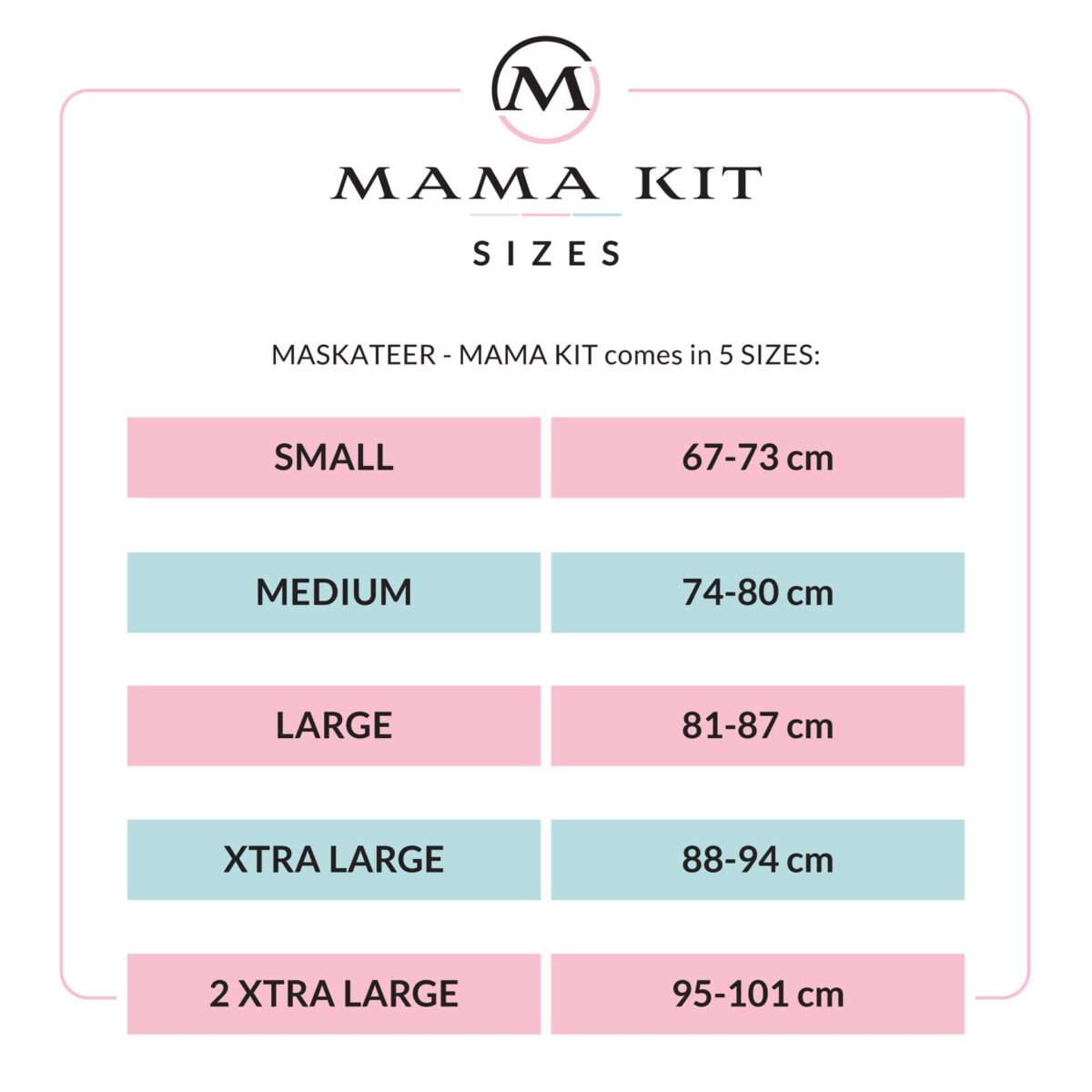 Mama Kit size chart